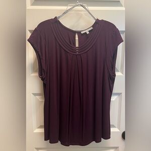 Daniel Rainn Brinn Scoop Neck Pleat Knit Top SZ XL